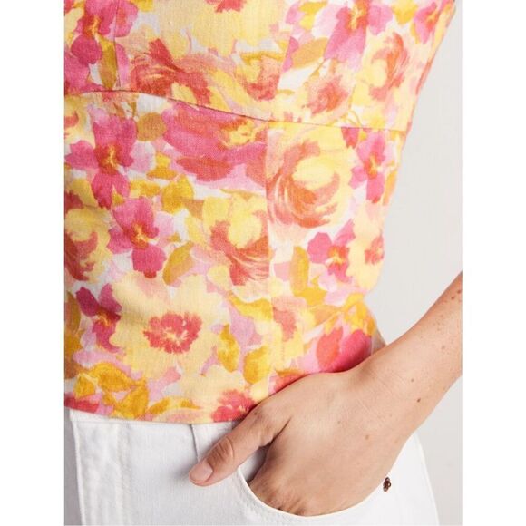 New! OLD NAVY Fitted Linen-Blend Tie-Shoulder Floral Cropped Cami Top NWT Sz XXL - Picture 3 of 8